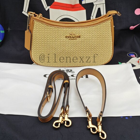 Coach Teri Straw Shoulder Bag - Picture 1 of 12